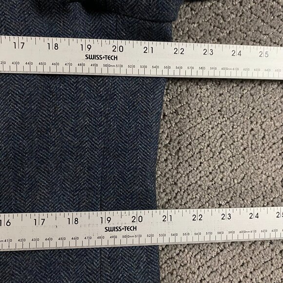 Lands' End Lambs Wool Herringbone Tweed Blazer Sport Coat Men's 40R Blue Gray - Picture 10 of 15